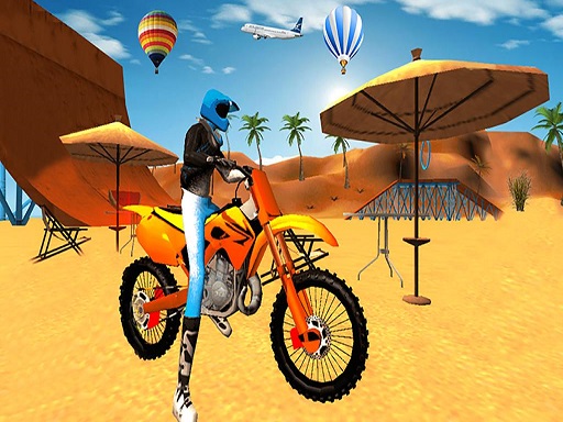 Jeu de plage de motocross: course de cascade de vélo gratuit sur Jeu.org