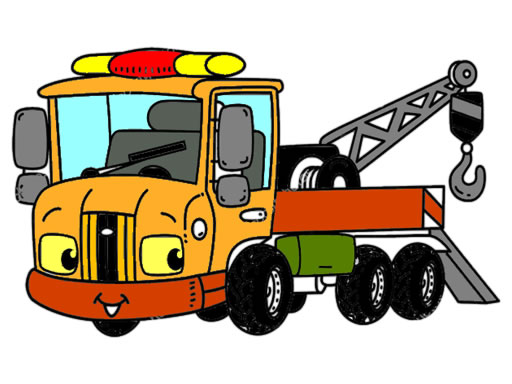 Coloriage de camions de remorquage gratuit sur Jeu.org